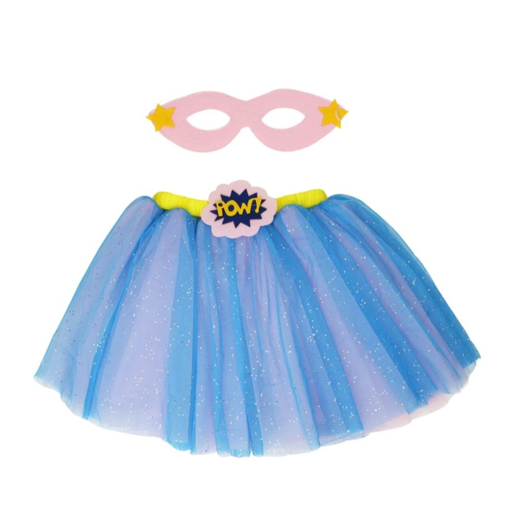 POPATU SUPER HERO BABY TUTU SKIRT AND MASK SET NEW 12 MONTHS to 24 MONTHS